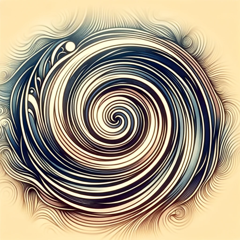 DALL·E 2023-12-03 12.39.16 - Visual elements symbolizing hypnosis for The Hypnosis Virtual Classroom. Subtle and artistic swirling patterns or soft, flowing animations are shown